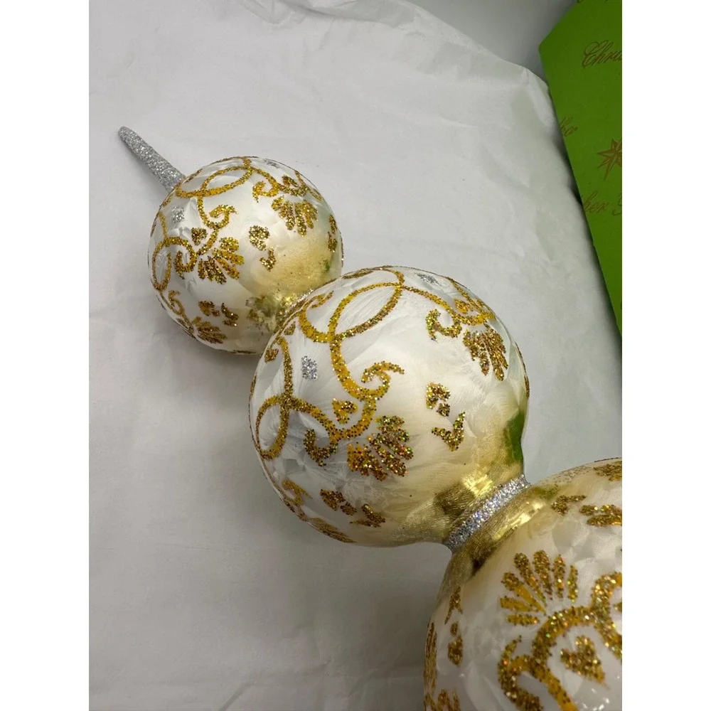 Christopher Radko White‎ Fascination Finial Tree Topper 1012614 16.5